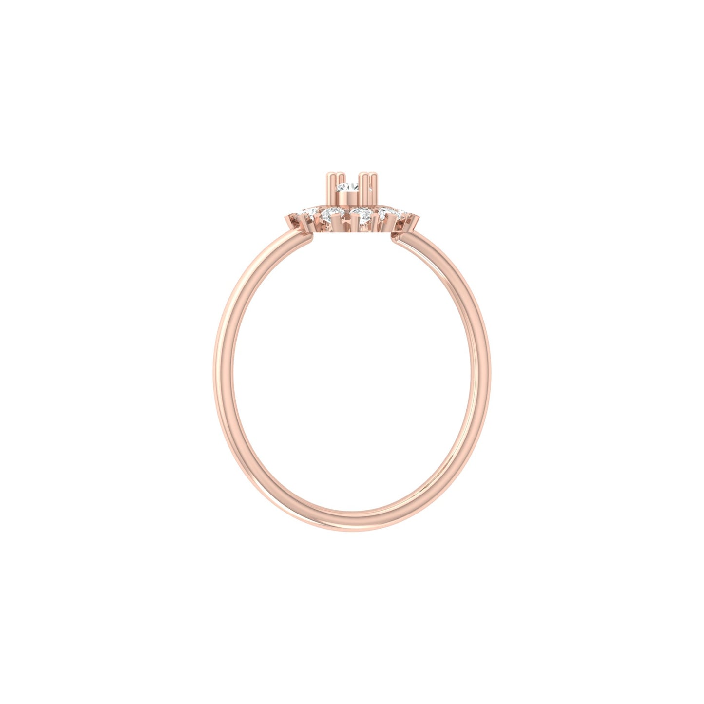 Floral Round Cut Lab-Grown Diamond Halo Promise Ring