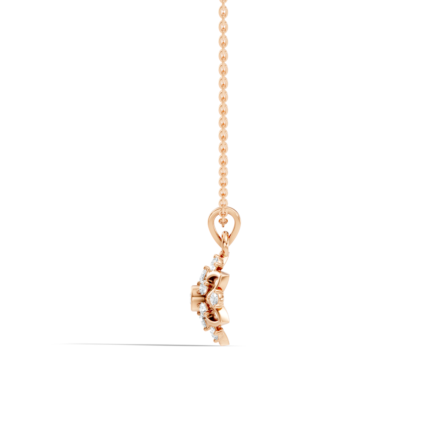 Elegant Round Diamond Pendant 0.48 Carat Handmade Jewelry In 14K Solid Yellow Gold - HIGHCARAT DIAMONDS