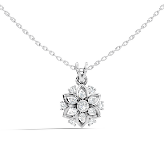 Elegant Round Diamond Pendant 0.48 Carat Handmade Jewelry In 14K Solid Yellow Gold - HIGHCARAT DIAMONDS