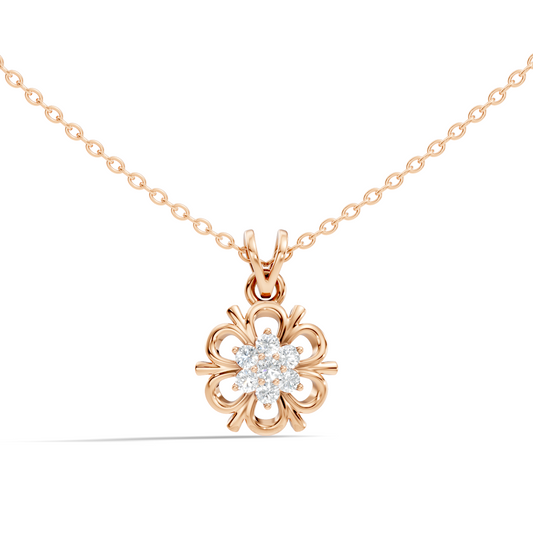 Minimalist Round Cut Diamond Pendant in 14K White Gold Anniversary Gift for Her - HIGHCARAT DIAMONDS