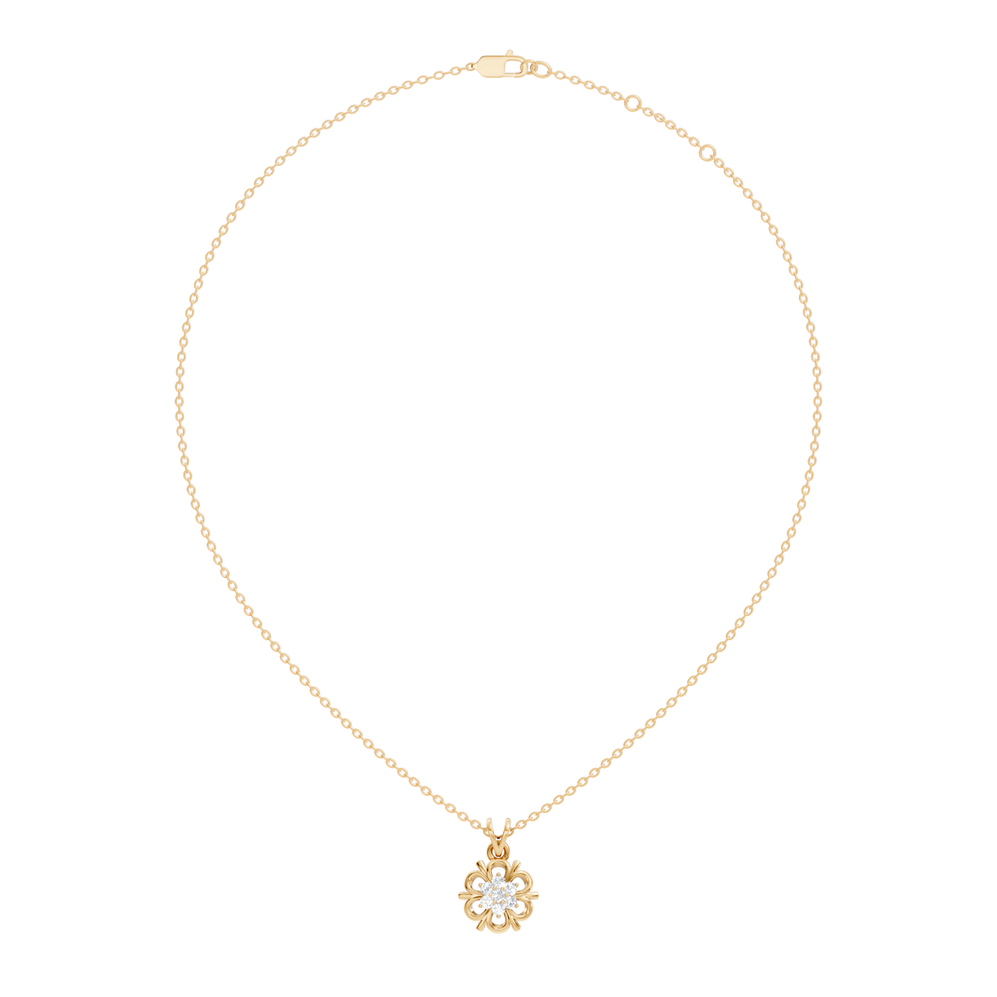Minimalist Round Cut Diamond Pendant in 14K White Gold Anniversary Gift for Her - HIGHCARAT DIAMONDS