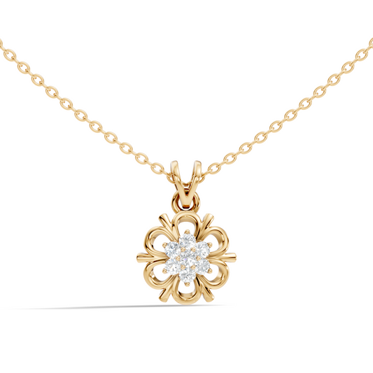 Minimalist Round Cut Diamond Pendant in 14K White Gold Anniversary Gift for Her - HIGHCARAT DIAMONDS