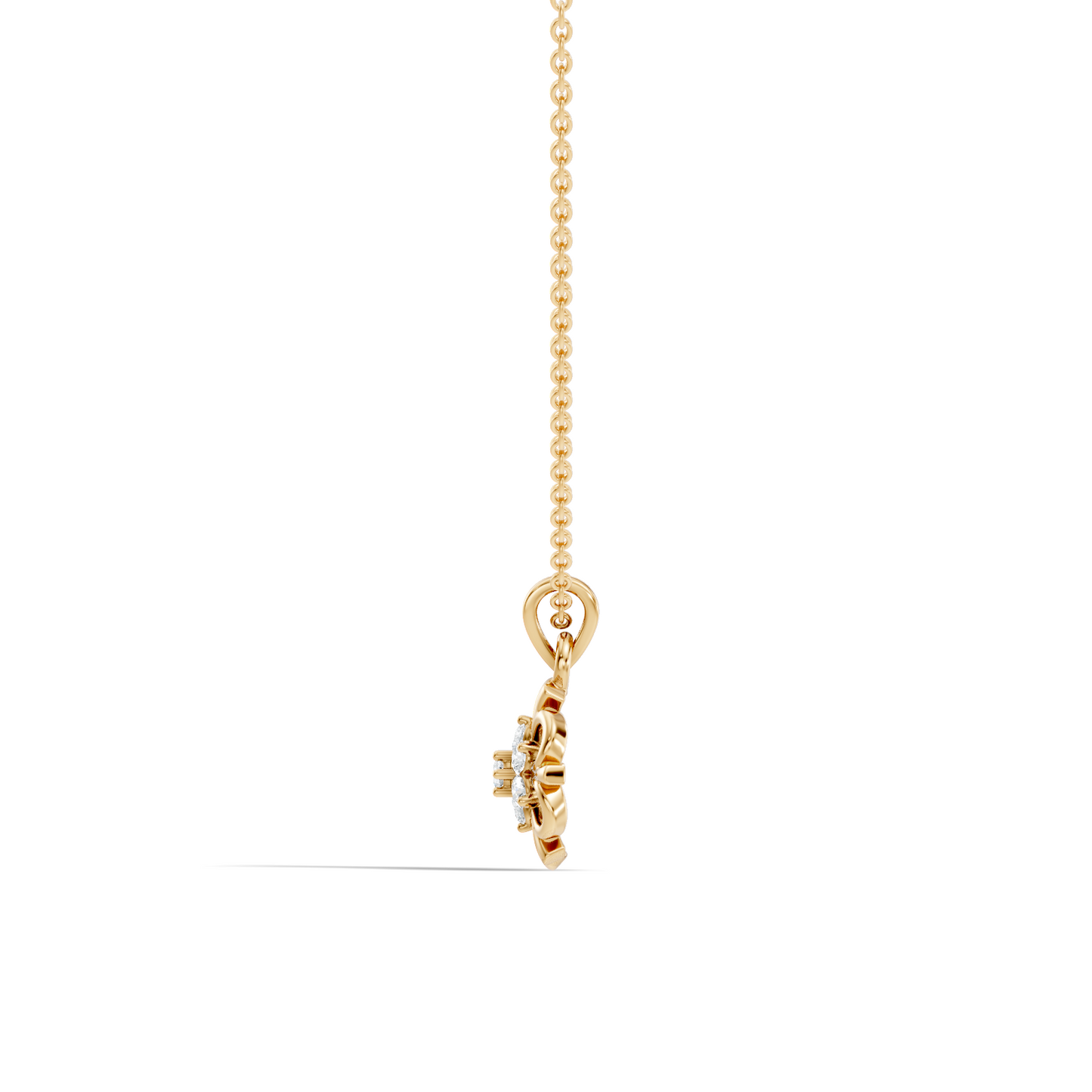 Minimalist Round Cut Diamond Pendant in 14K White Gold Anniversary Gift for Her - HIGHCARAT DIAMONDS