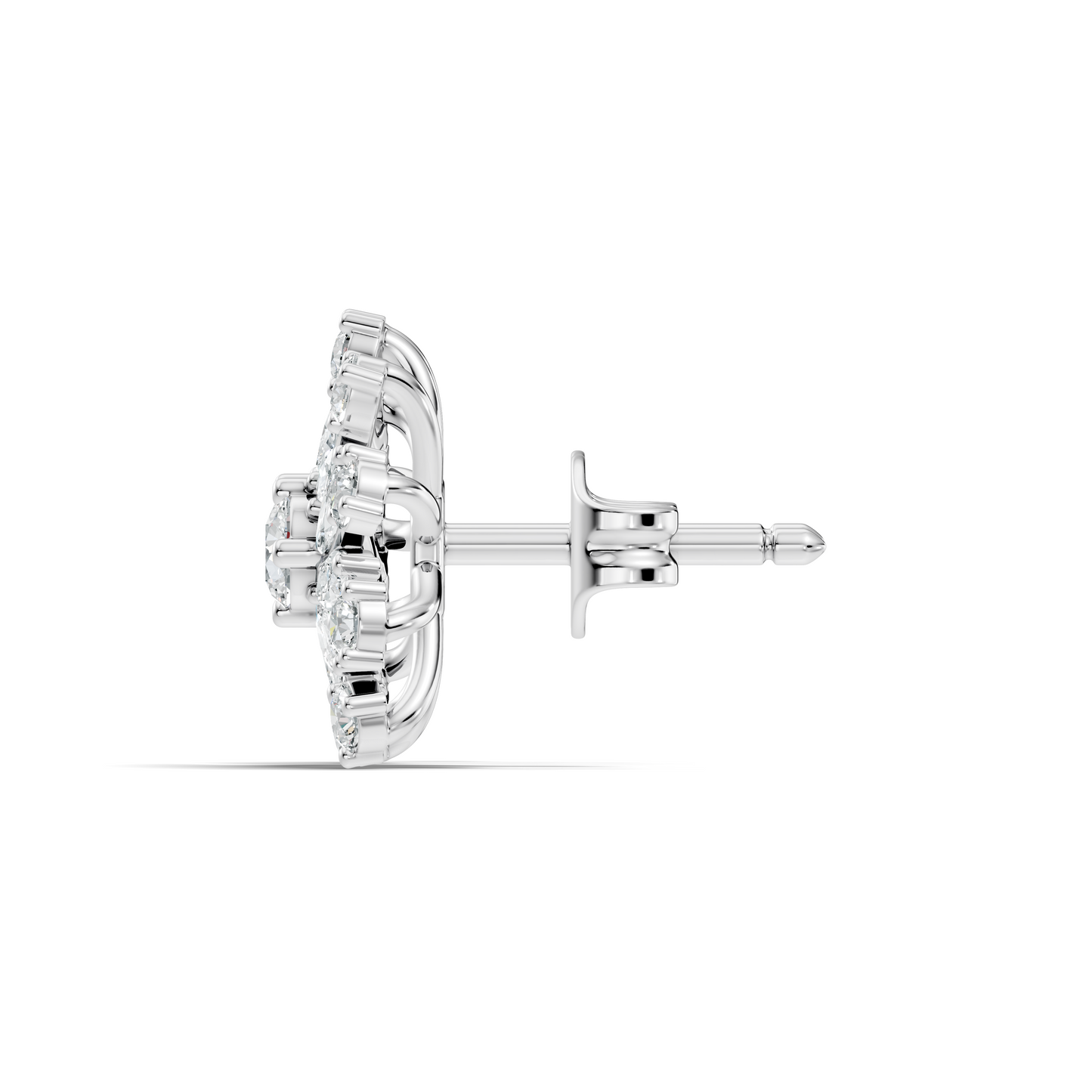 14k Solid Gold Marquise, Round, Lab Grown Diamond Sparkling Sizzling Style Diamond Earrings For Her - HIGHCARAT DIAMONDS