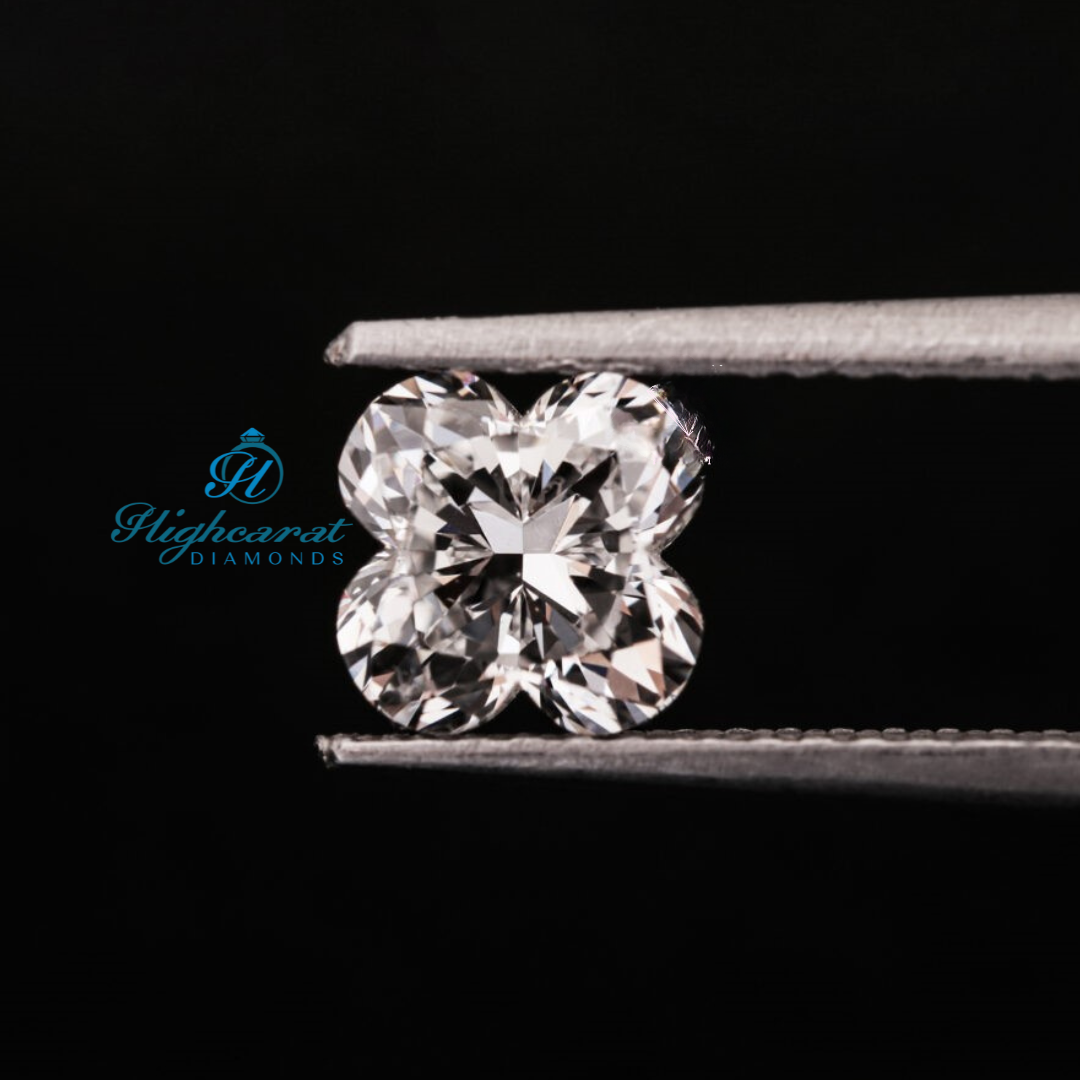 Precision Cut Floral Shape Diamond featuring layered step facets and detailed symmetry