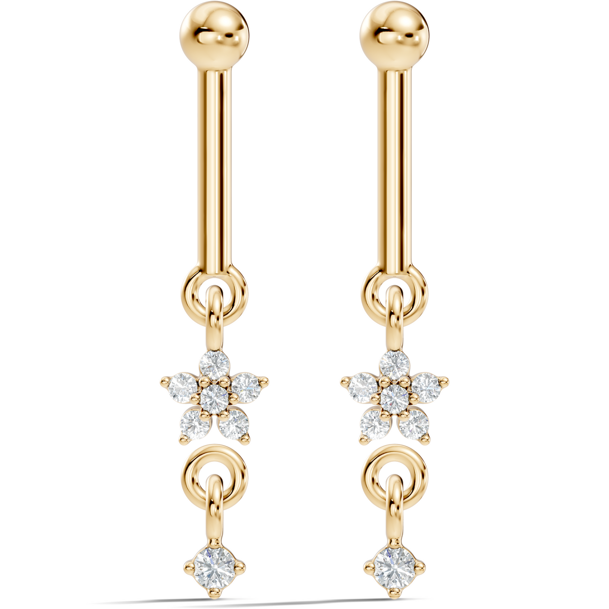 18k Solid Gold Round Shape Natural & Lab Grown Diamond New Classic Studs Women Diamond Earrings - HIGHCARAT DIAMONDS