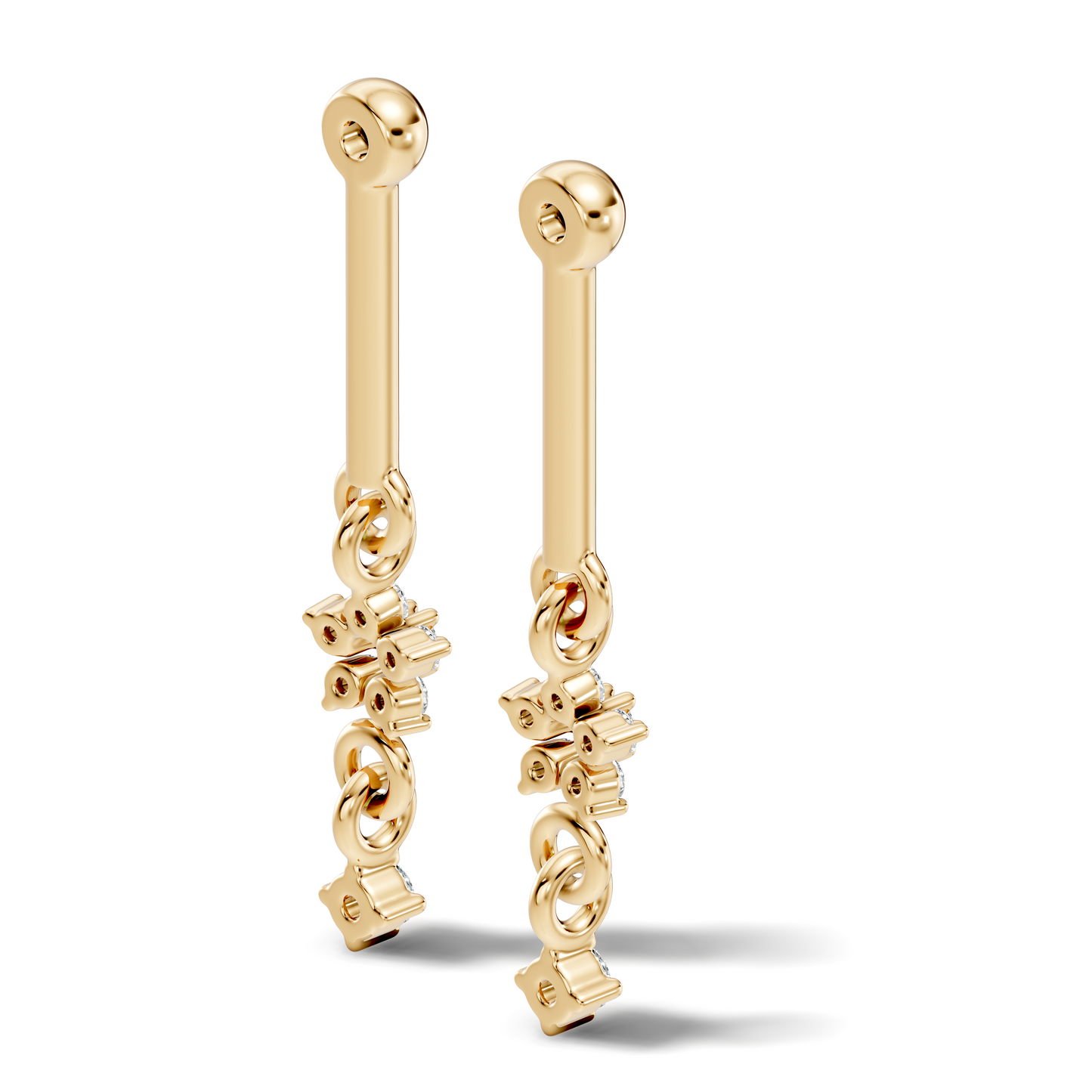 18k Solid Gold Round Shape Natural & Lab Grown Diamond New Classic Studs Women Diamond Earrings - HIGHCARAT DIAMONDS