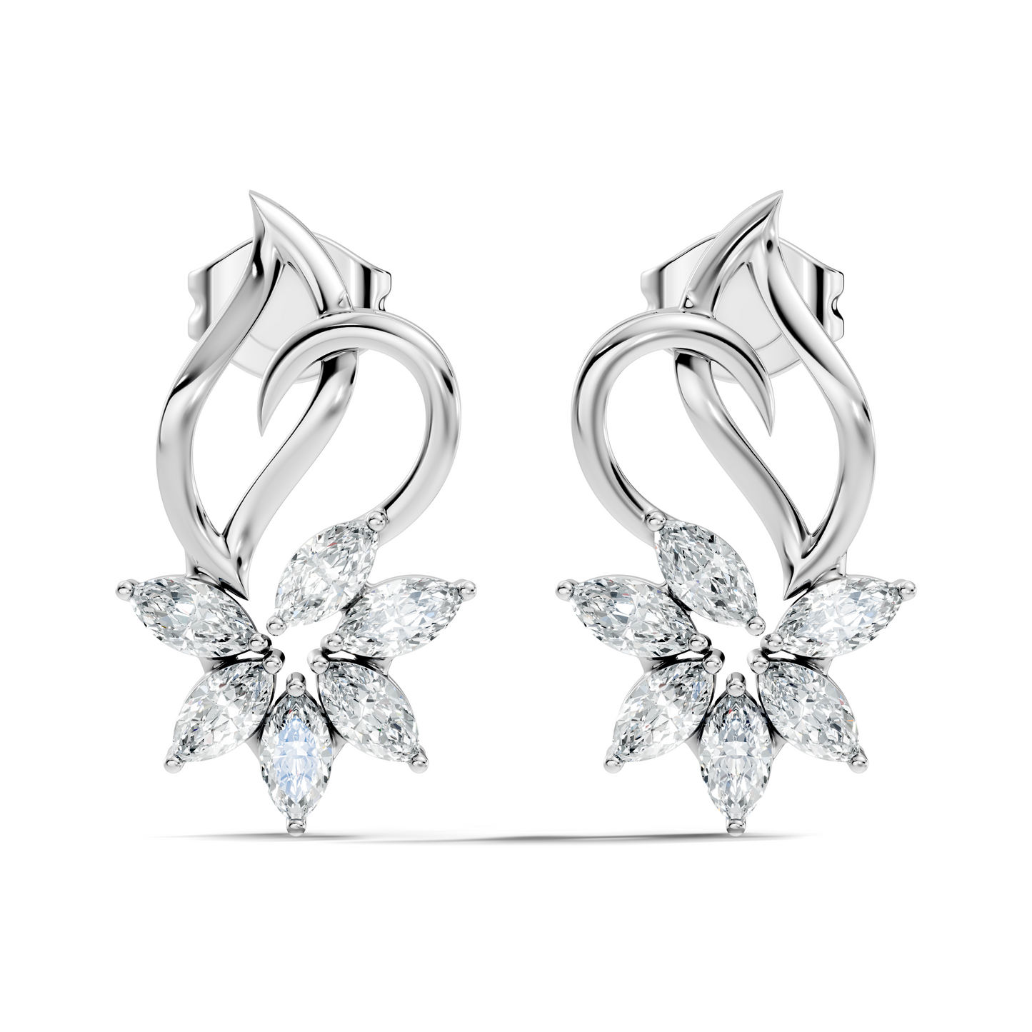 Classic White Lab-Grown Diamond Stud Earrings  Stylish Modern Gifts For Women - HIGHCARAT DIAMONDS