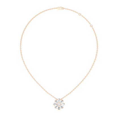 10k Solid White Gold 3.006 Ct Princess-Pear Shape Lab Grown-Natural Diamond Unique Look Diamond Pendant - HIGHCARAT DIAMONDS