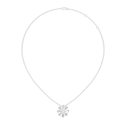10k Solid White Gold 3.006 Ct Princess-Pear Shape Lab Grown-Natural Diamond Unique Look Diamond Pendant - HIGHCARAT DIAMONDS