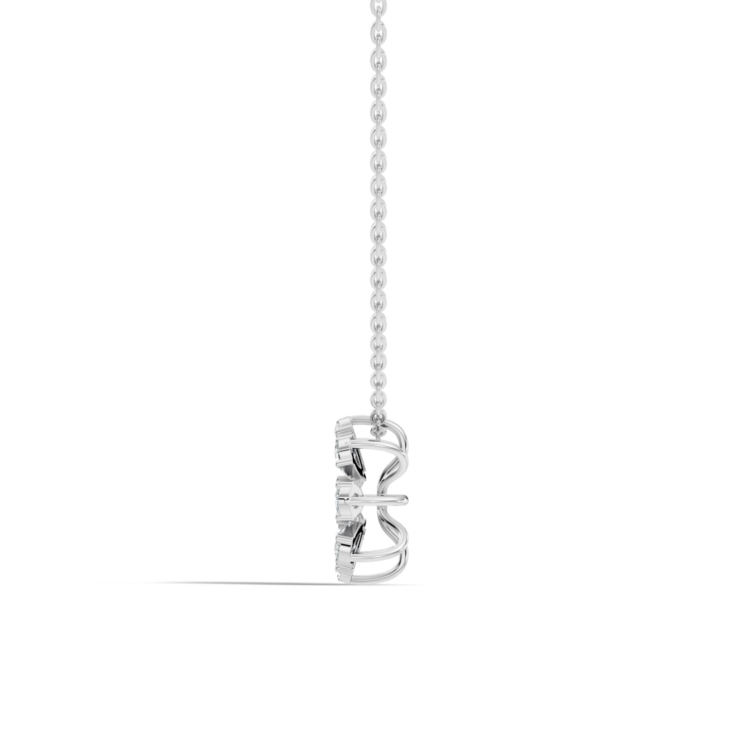 10k Solid White Gold 3.006 Ct Princess-Pear Shape Lab Grown-Natural Diamond Unique Look Diamond Pendant - HIGHCARAT DIAMONDS
