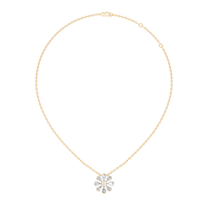 10k Solid White Gold 3.006 Ct Princess-Pear Shape Lab Grown-Natural Diamond Unique Look Diamond Pendant - HIGHCARAT DIAMONDS