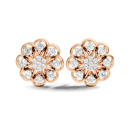 Women's 1.17 Ct Round Shape Natural & Lab grown Diamond Earrings For Using Party Wear Look - HIGHCARAT DIAMONDS