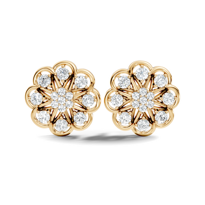 Women's 1.17 Ct Round Shape Natural & Lab grown Diamond Earrings For Using Party Wear Look - HIGHCARAT DIAMONDS