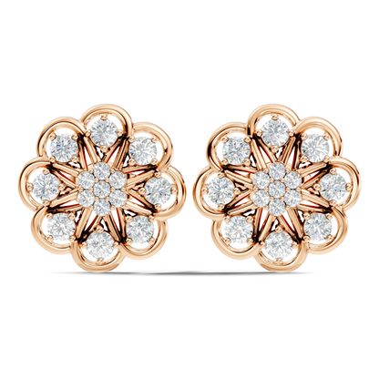 Women's 1.17 Ct Round Shape Natural & Lab grown Diamond Earrings For Using Party Wear Look - HIGHCARAT DIAMONDS