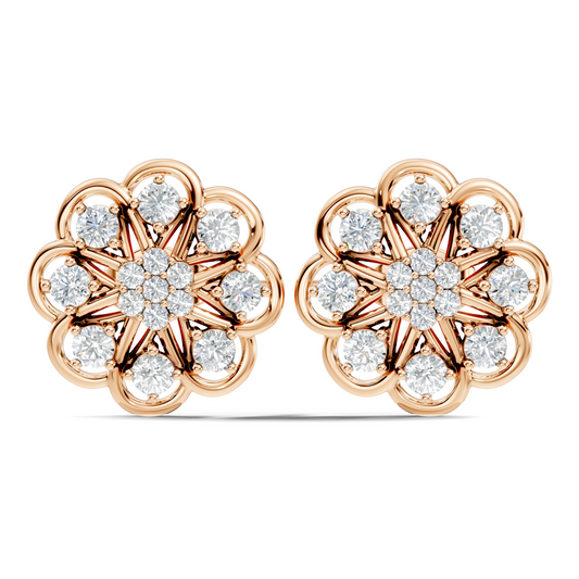 Women's 1.17 Ct Round Shape Natural & Lab grown Diamond Earrings For Using Party Wear Look - HIGHCARAT DIAMONDS