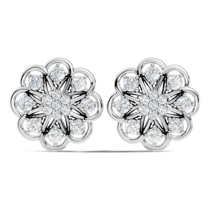 Women's 1.17 Ct Round Shape Natural & Lab grown Diamond Earrings For Using Party Wear Look - HIGHCARAT DIAMONDS