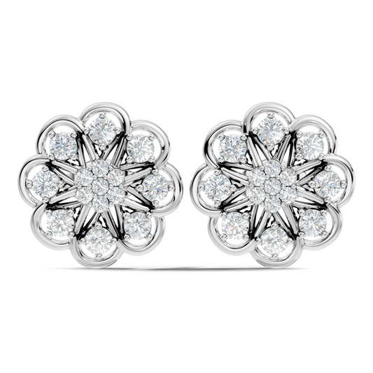 Women's 1.17 Ct Round Shape Natural & Lab grown Diamond Earrings For Using Party Wear Look - HIGHCARAT DIAMONDS