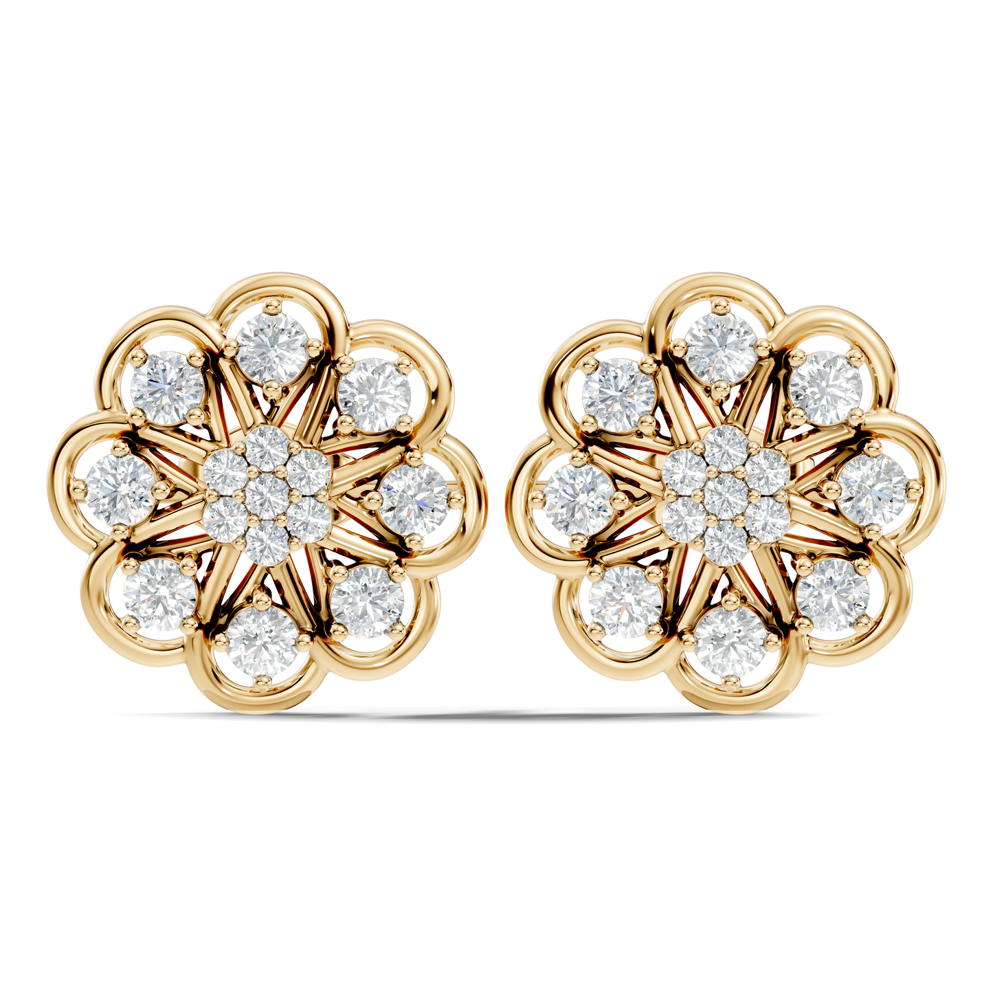 Women's 1.17 Ct Round Shape Natural & Lab grown Diamond Earrings For Using Party Wear Look - HIGHCARAT DIAMONDS