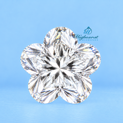 Close-Up of Flower Shape Step Cut Lab Grown Diamond