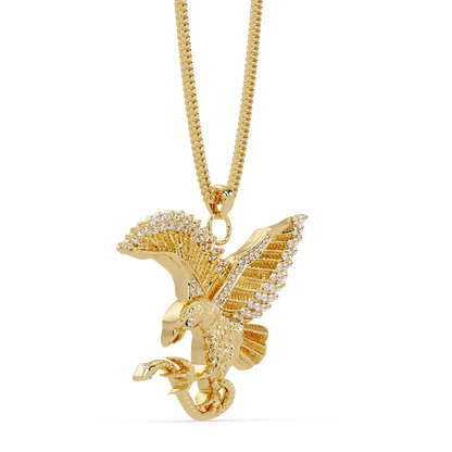 Flying Eagle Statement Lab Diamond Pendant Necklace - HIGHCARAT DIAMONDS