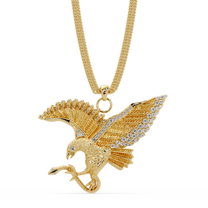 Flying Eagle Statement Lab Diamond Pendant Necklace - HIGHCARAT DIAMONDS
