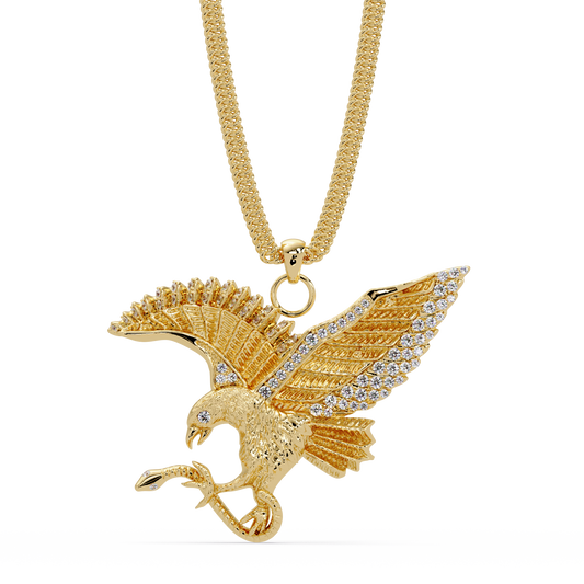 Flying Eagle Statement Lab Diamond Pendant Necklace - HIGHCARAT DIAMONDS