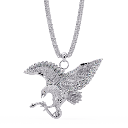Flying Eagle Statement Lab Diamond Pendant Necklace - HIGHCARAT DIAMONDS