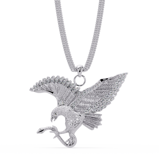 Flying Eagle Statement Lab Diamond Pendant Necklace - HIGHCARAT DIAMONDS