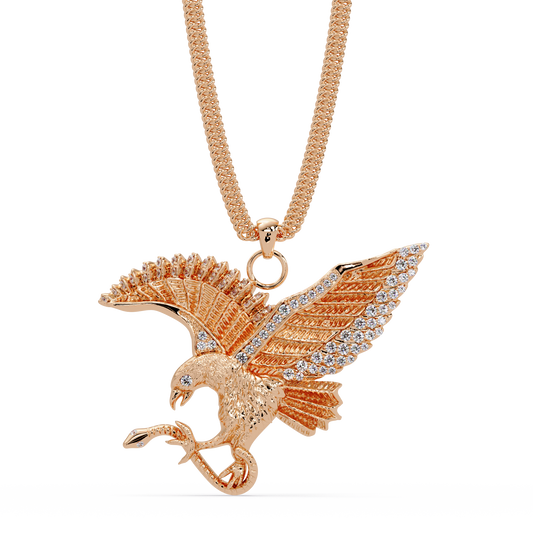 Flying Eagle Statement Lab Diamond Pendant Necklace - HIGHCARAT DIAMONDS