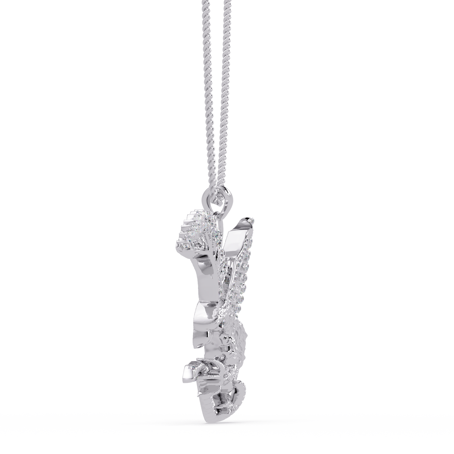 Flying Eagle Statement Lab Diamond Pendant Necklace - HIGHCARAT DIAMONDS