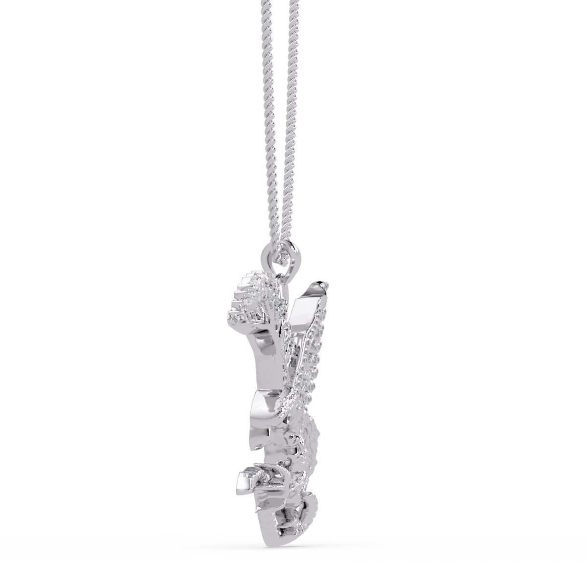 Flying Eagle Statement Lab Diamond Pendant Necklace - HIGHCARAT DIAMONDS