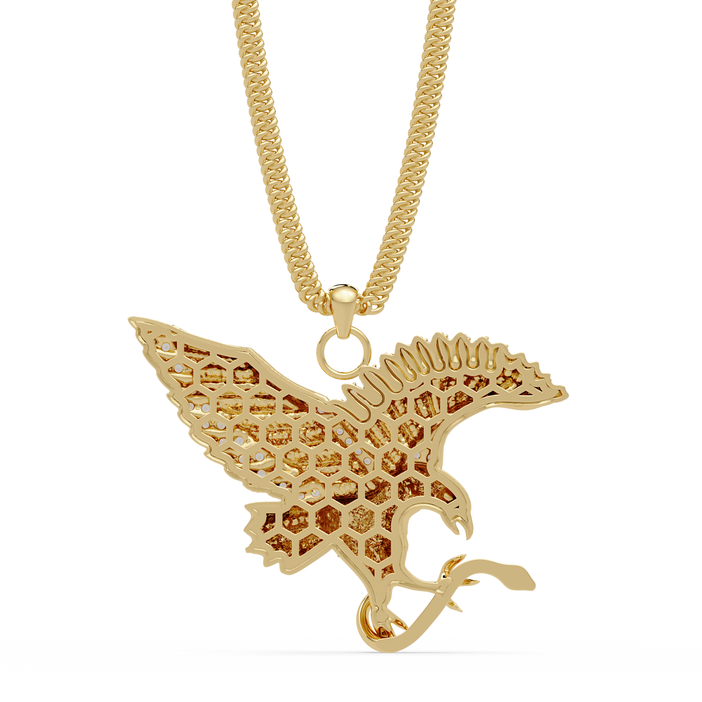Flying Eagle Statement Lab Diamond Pendant Necklace - HIGHCARAT DIAMONDS