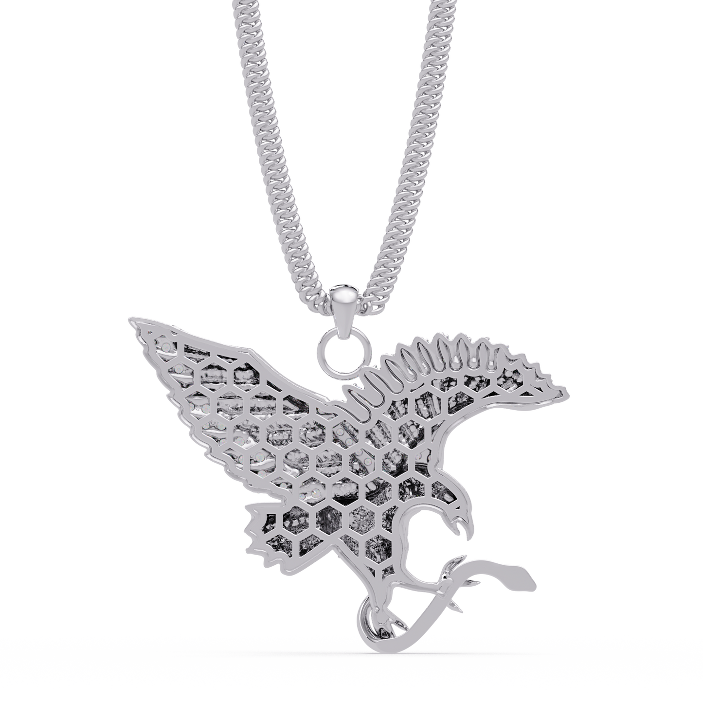 Flying Eagle Statement Lab Diamond Pendant Necklace - HIGHCARAT DIAMONDS