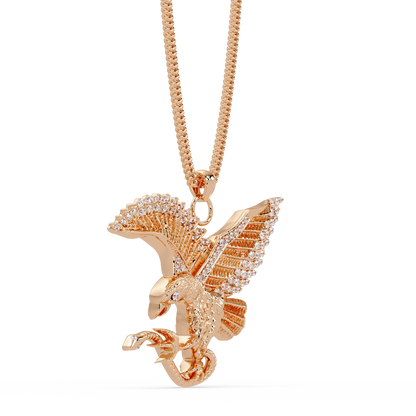 Flying Eagle Statement Lab Diamond Pendant Necklace - HIGHCARAT DIAMONDS