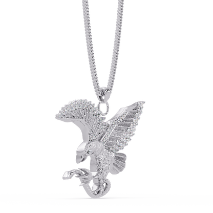 Flying Eagle Statement Lab Diamond Pendant Necklace - HIGHCARAT DIAMONDS