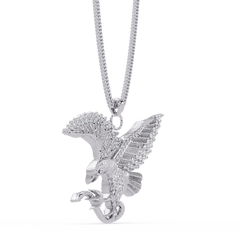 Flying Eagle Statement Lab Diamond Pendant Necklace - HIGHCARAT DIAMONDS