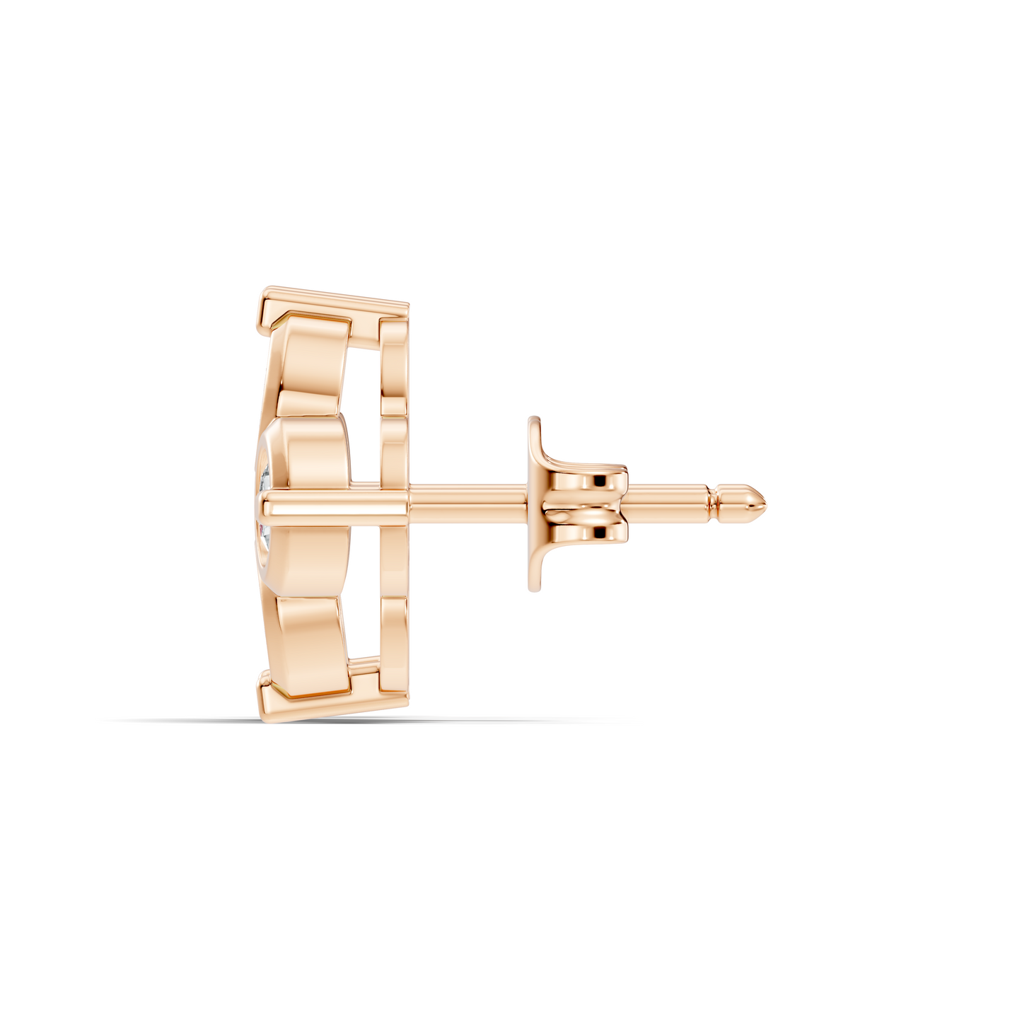 Luxury 14K Labgrown Gold Diamond Stud Earrings Four-Stone Round Bezel Set Cluster Style - HIGHCARAT DIAMONDS