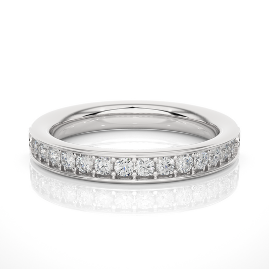 Full Eternity Round Shaped Wedding Band For Womens  in 14K Solid With Natural Or Lab Diamonds - HIGHCARAT DIAMONDS