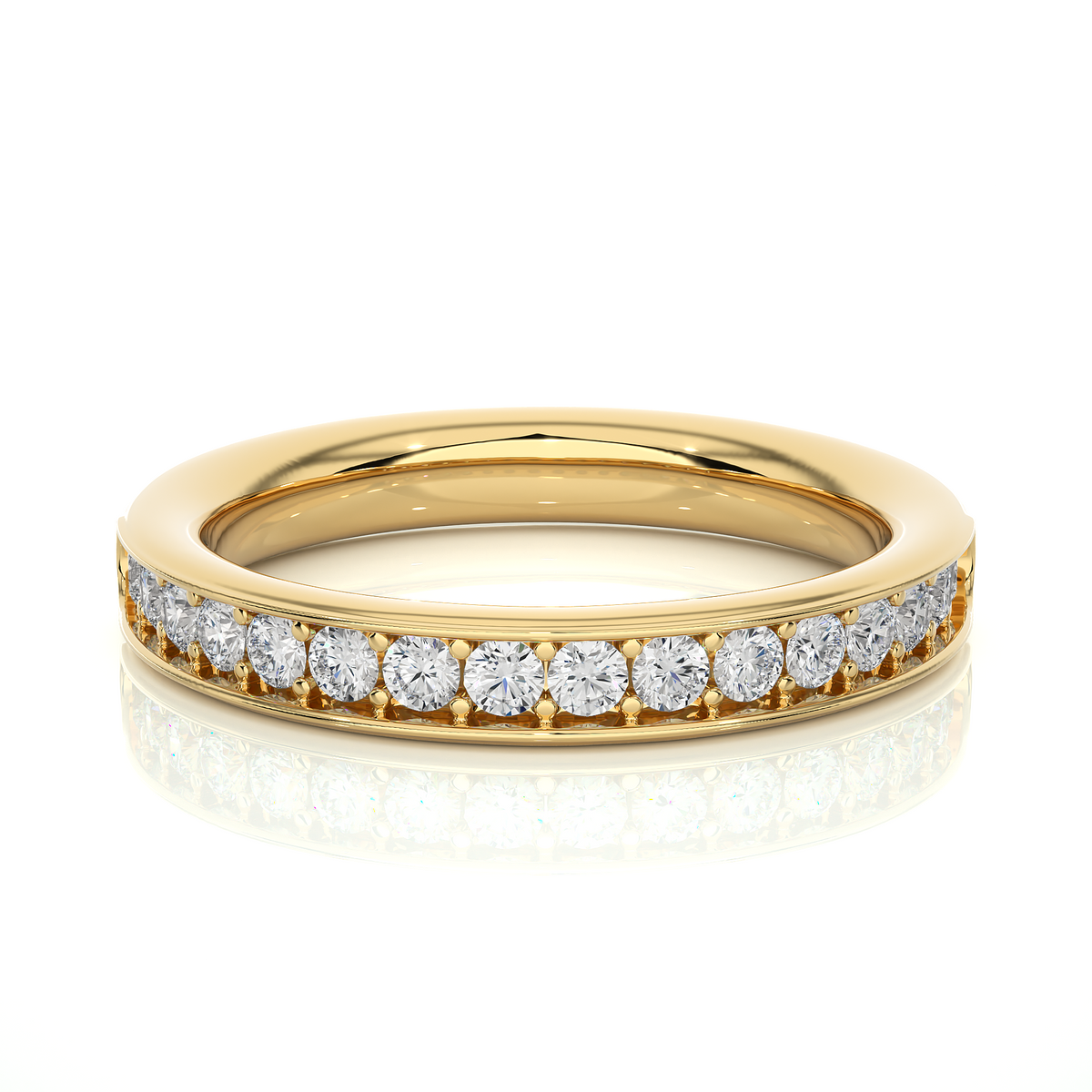Full Eternity Round Shaped Wedding Band For Womens  in 14K Solid With Natural Or Lab Diamonds - HIGHCARAT DIAMONDS