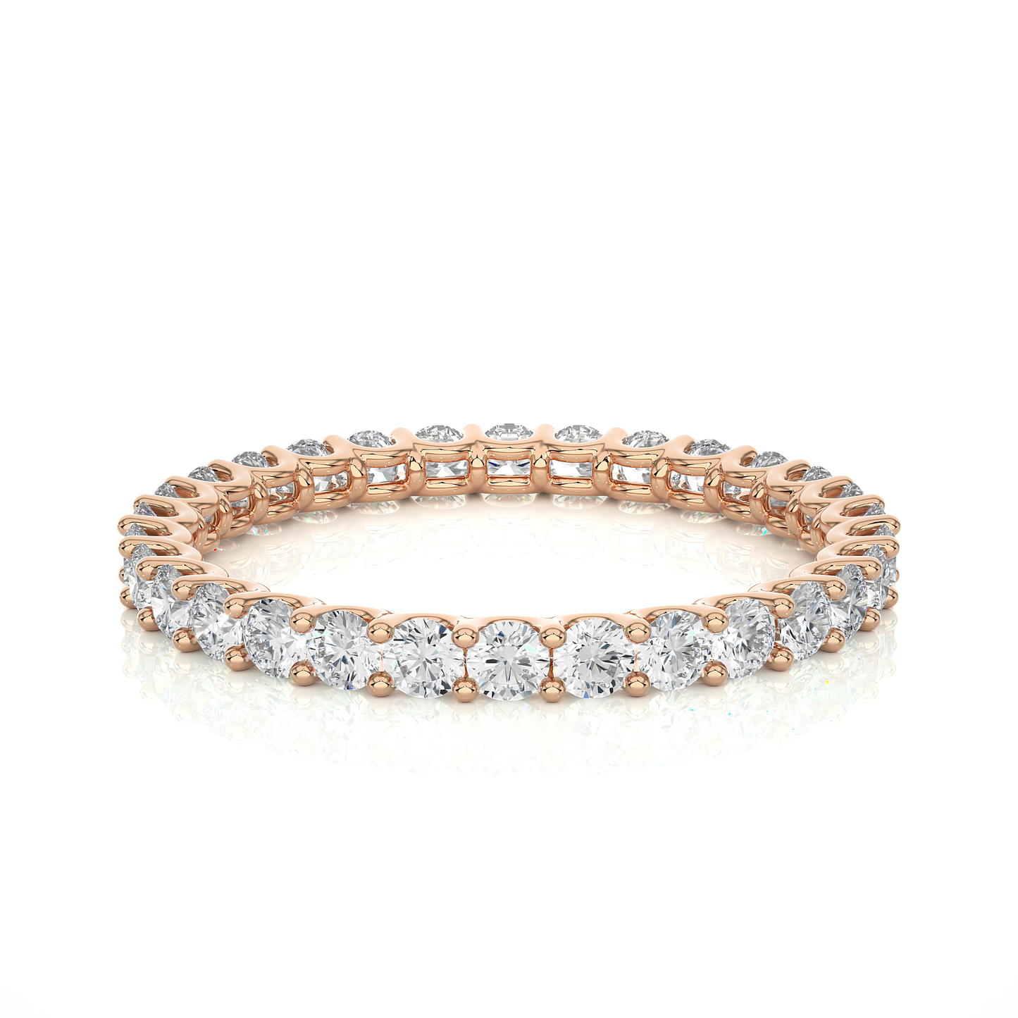 Full Eternity Wedding Band, Yellow Gold Stackable Bridal Matching Band For Her - HIGHCARAT DIAMONDS