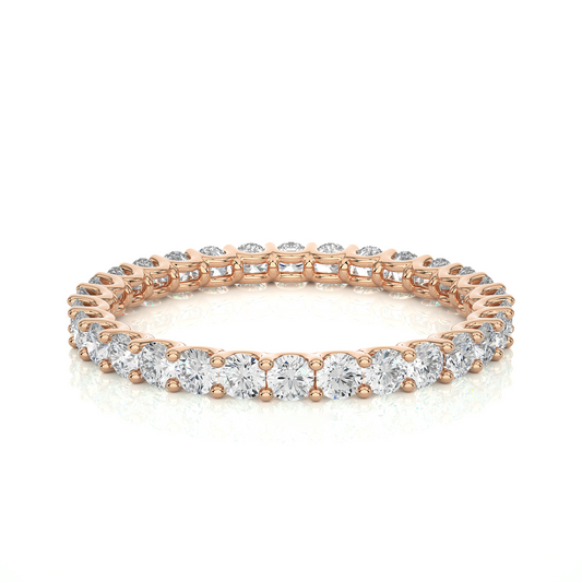 Full Eternity Wedding Band, Yellow Gold Stackable Bridal Matching Band For Her - HIGHCARAT DIAMONDS
