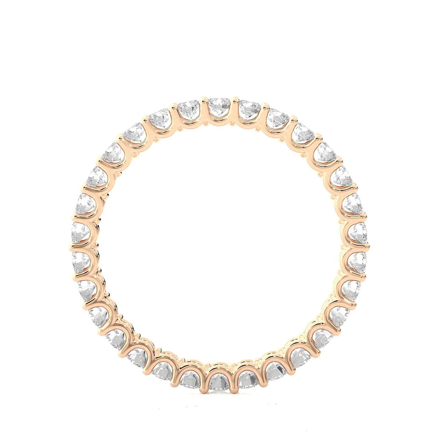 Full Eternity Wedding Band, Yellow Gold Stackable Bridal Matching Band For Her - HIGHCARAT DIAMONDS