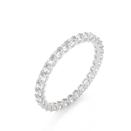 Full Eternity Wedding Band, Yellow Gold Stackable Bridal Matching Band For Her - HIGHCARAT DIAMONDS