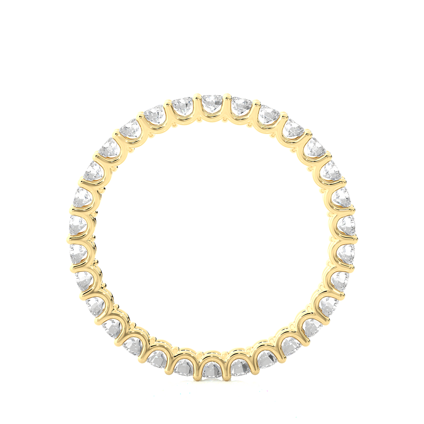 Full Eternity Wedding Band, Yellow Gold Stackable Bridal Matching Band For Her - HIGHCARAT DIAMONDS