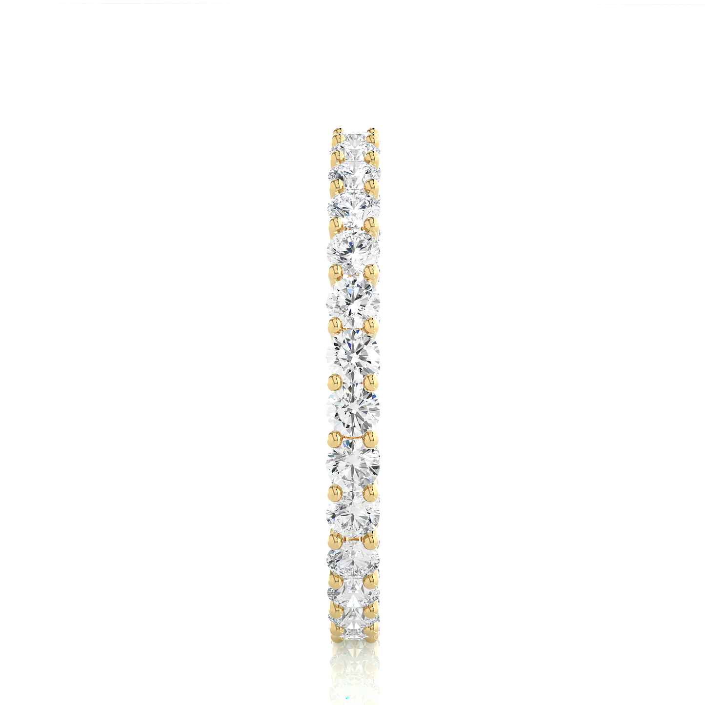 Full Eternity Wedding Band, Yellow Gold Stackable Bridal Matching Band For Her - HIGHCARAT DIAMONDS
