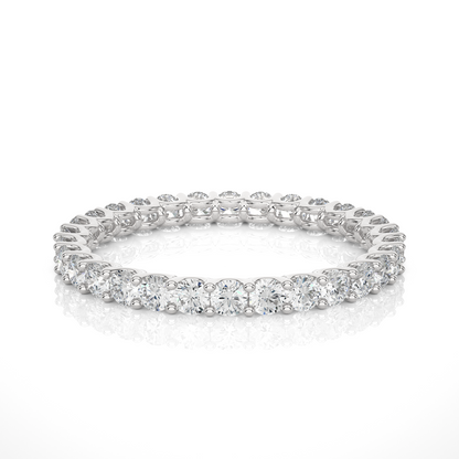 Full Eternity Wedding Band, Yellow Gold Stackable Bridal Matching Band For Her - HIGHCARAT DIAMONDS