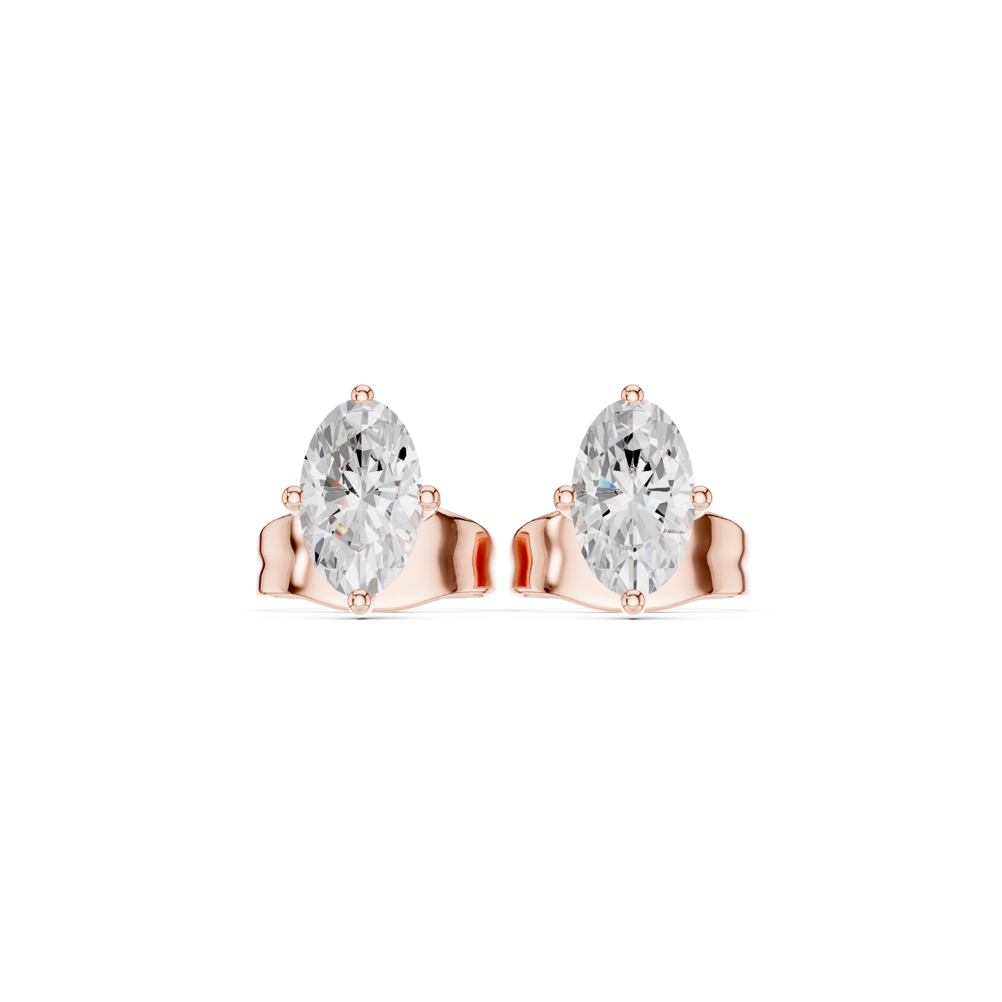 Oval Shape Lab Grown Diamond Antique Delicate Dainty Elegant Party Wear Stud Earring For Women's