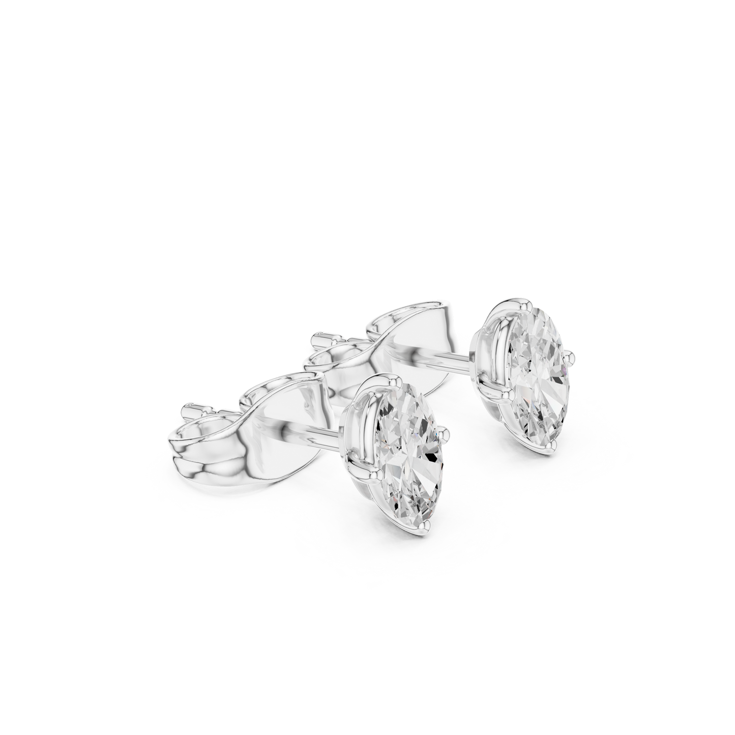 Oval Shape Lab Grown Diamond Antique Delicate Dainty Elegant Party Wear Stud Earring For Women's