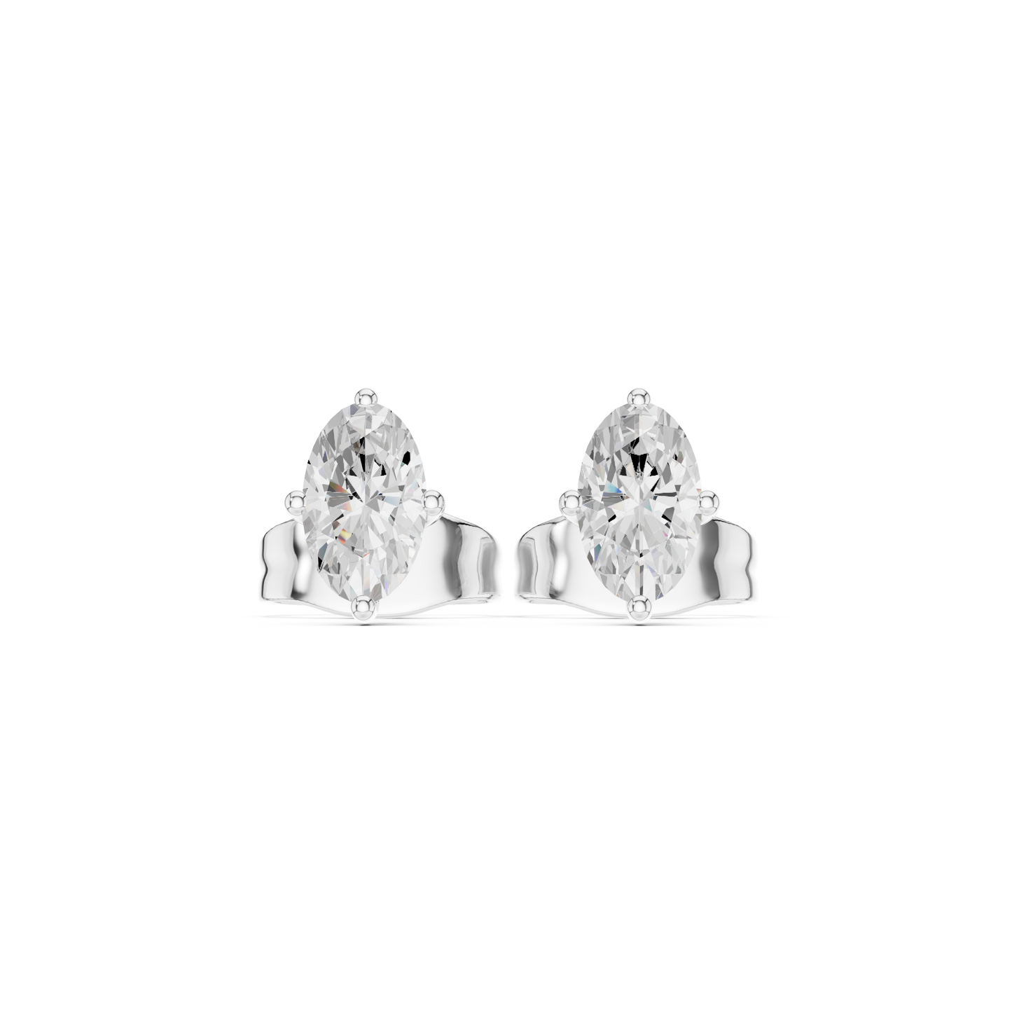Oval Shape Lab Grown Diamond Antique Delicate Dainty Elegant Party Wear Stud Earring For Women's